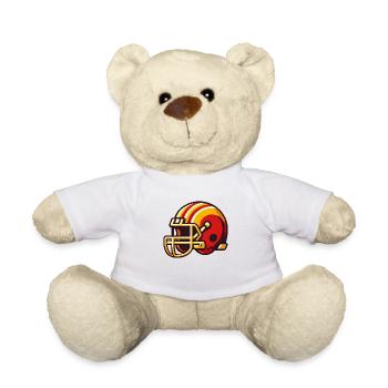 Casque de football américain cool en rouge jaune - Nounours - blanc - Devant