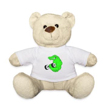 Fitness Crocodile 02 - Teddy Bear - white - Front