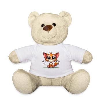 Cute cartoon kitten - Teddy Bear - white - Front
