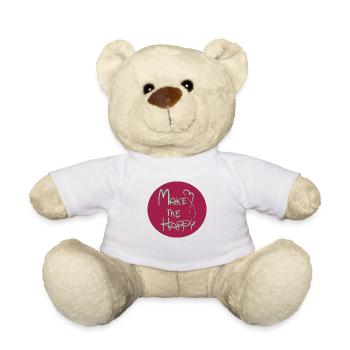 Mach mich glücklich - Teddy - Weiß - Vorne