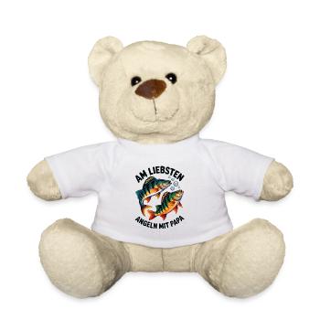 Angeln mit Papa, springende Barsche - Teddy - Weiß - Vorne