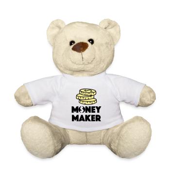 GELD MACHEN AKTIE BÖRSE GOLD LIEBE LIEBEN MOTIVE - Teddy - Weiß - Vorne