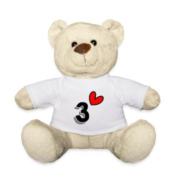 3 JAHRE. 3. JAHRESTAG. GEBURTSTAG 3 JAHRE. 3 - Teddy - Weiß - Vorne