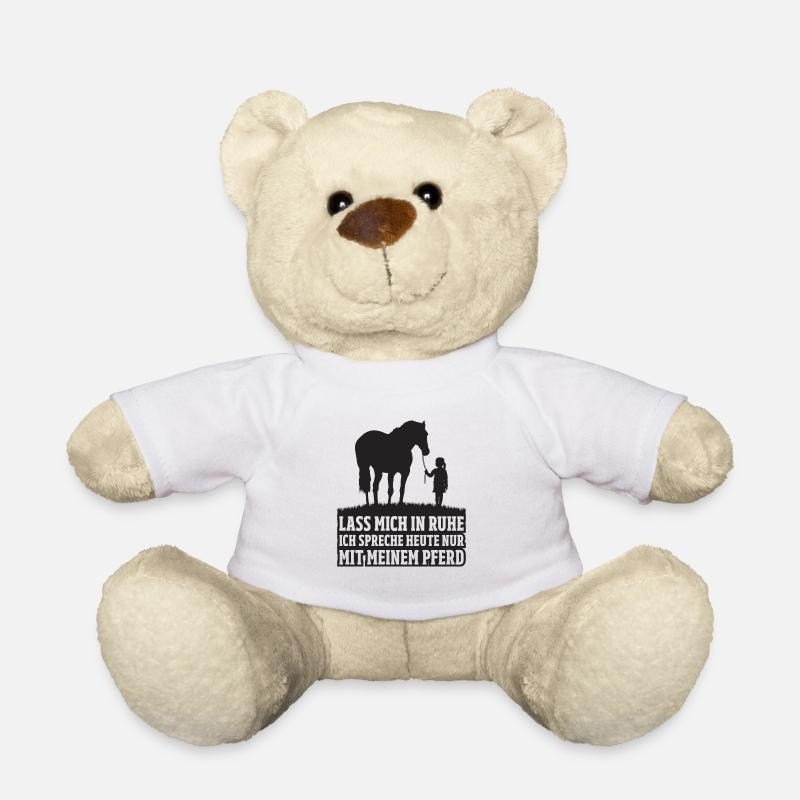 Pferdeliebhaber Reiterin mit Ihrem Pferd Geschenk - Teddy - Weiß