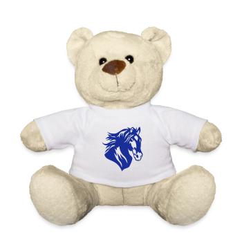 horse silhouette head 13 6 - Teddy Bear - white - Front