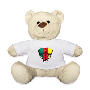 cameroun drapeau torse corps muscle abdo - Nounours - blanc - Devant