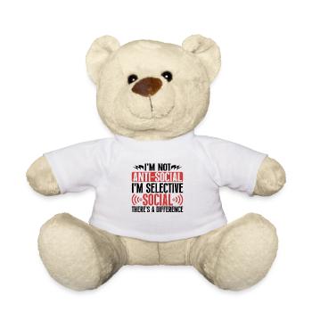 Introvertiert Schüchtern Antisozial - Teddy - Weiß - Vorne