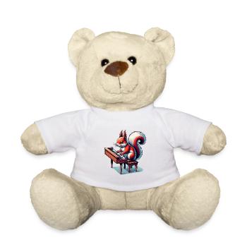 Piano, Musique, Écureuil, Noix, Amoureux Des Animaux - Nounours - blanc - Devant
