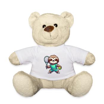 Conception de joueur de tennis paresseux mignon - Nounours - blanc - Devant