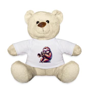 Musique de trompette mignonne paresseux - Nounours - blanc - Devant