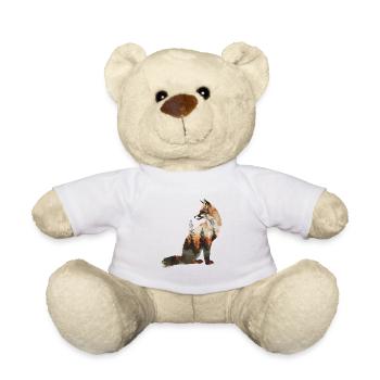 Tête de renard Forêt Animal Nature Arbres bébé renard - Nounours - blanc - Devant