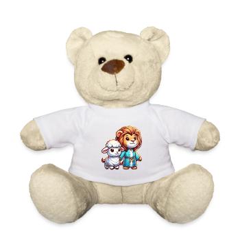 Christliche Kleidung Löwe Und Lamm Illustration - Teddy - Weiß - Vorne