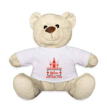 Wein Weinliebhaber Weintrinker Weinfest Geschenk - Teddy - Weiß - Vorne