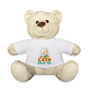 Chat Dictons Chat Chat Amoureux Cadeau - Nounours - blanc - Devant