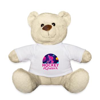Cadeau de hockey sur gazon Reine du hockey - Nounours - blanc - Devant
