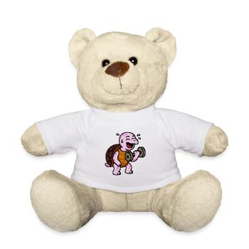 Pink turtle pink girl - Teddy Bear - white - Front
