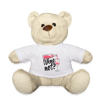 Wine Not - lustig Wein Alkohol Weinflasche - Teddy - Weiß - Vorne