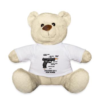 Pew Pewer, Pistole Waffe lustige Bilder - Teddy - Weiß - Vorne