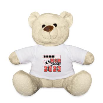 Maman chargeant 2023, future maman 2023 - Nounours - blanc - Devant