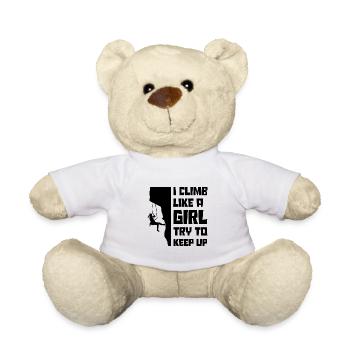 I Climb Like A Girl Try To Keep Up Bouldering Clim - Teddy - Weiß - Vorne