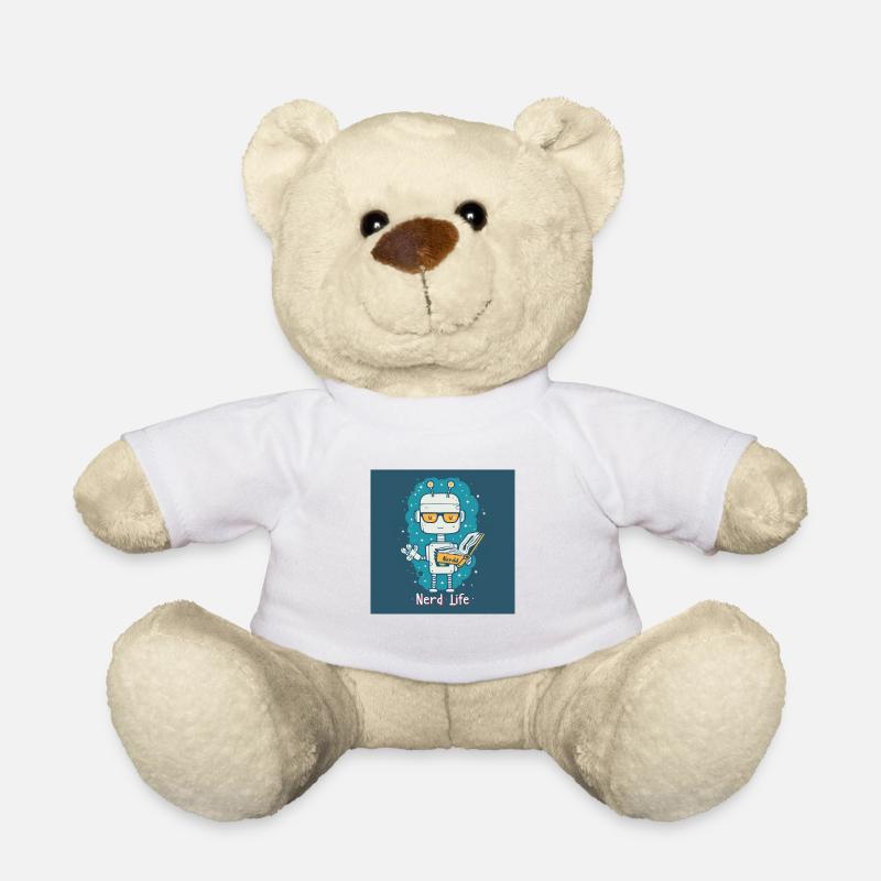 Cute Nerd Robot - Teddy Bear - white