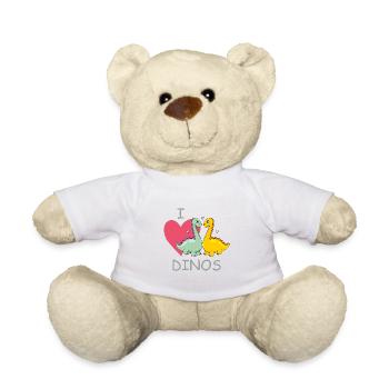Zwei verliebte Dinos - Teddy - Weiß - Vorne