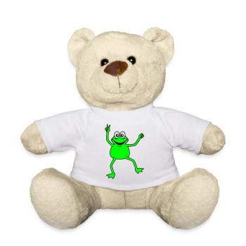 Happy Frog Peace Victory Hand Signal Cool - Nounours - blanc - Devant
