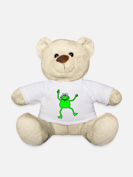 Glücklicher Frosch Peace Victory Handzeichen Cool - Teddy - Weiß