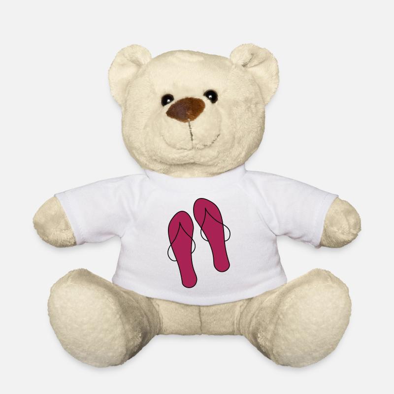flip flops - Teddy Bear - white