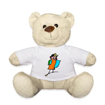 kleine Hexe auf dem Besen - Teddy - Weiß - Vorne