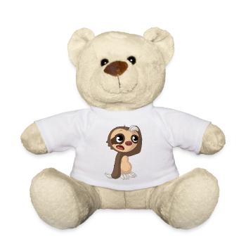 Thoughtful cartoon sloth - Teddy Bear - white - Front