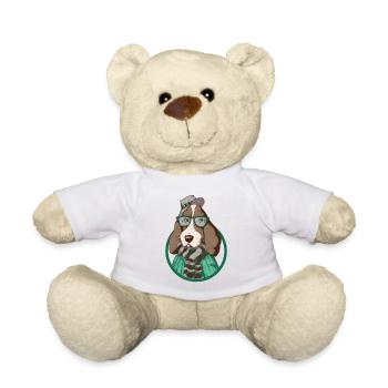 Hund mit HuT - Teddy - Weiß - Vorne