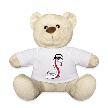 DJ musique cool fête célébrer lunettes de soleil - Nounours - blanc - Devant