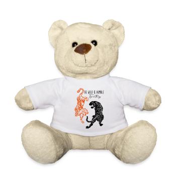 Be Wild And Humble - Tiger Leopard Illustration - Teddy - Weiß - Vorne