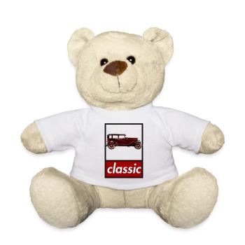 red classic car classic - Teddy Bear - white - Front