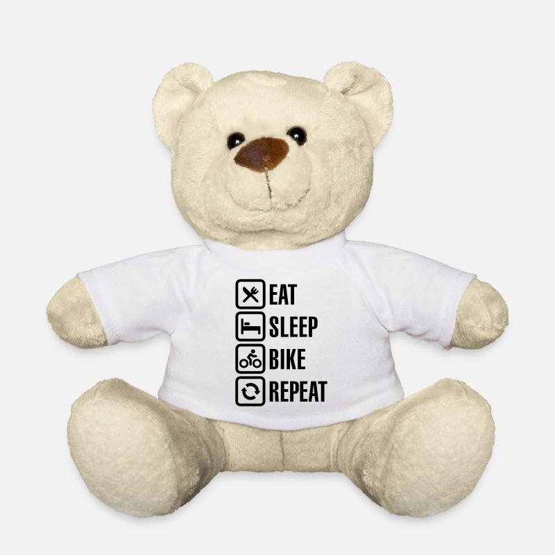 Eat sleep bike repeat - Teddy Bear - white
