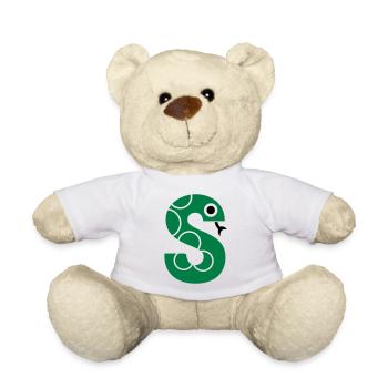 letter S - Teddy Bear - white - Front
