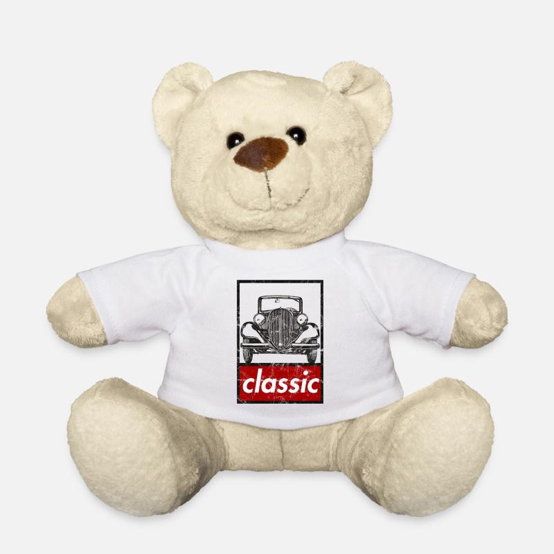 Oldtimer classic car im used look - Teddy - Weiß