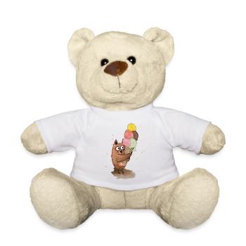 Hibou avec de la glace géante - Nounours - blanc - Devant