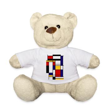Pattern Mondrian form - Teddy Bear - white - Front