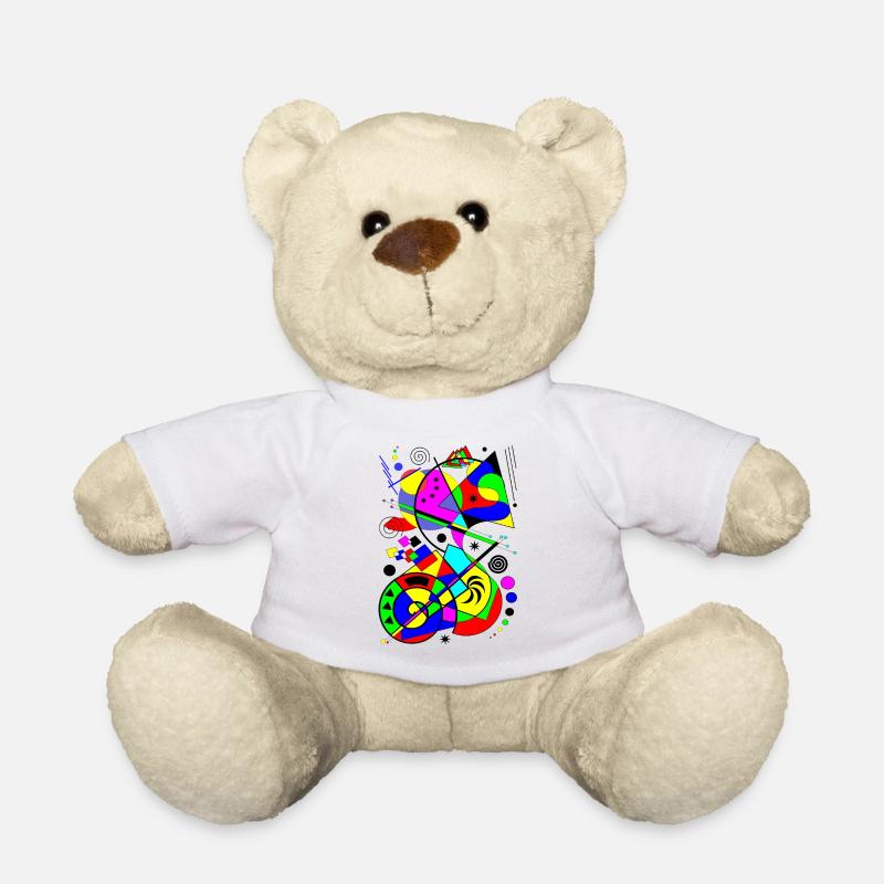 art abstrait motif coloré formes de peintures multicolores - Nounours - blanc