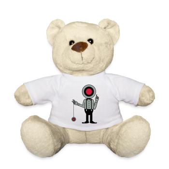 Mann mit Zielscheibe und Jojo - Teddy - Weiß - Vorne