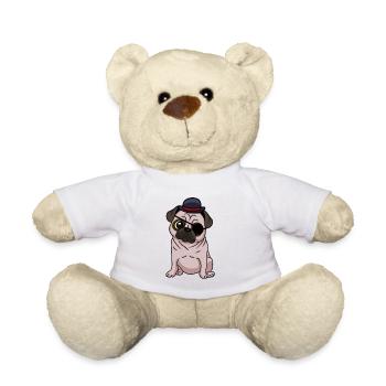 Fantasy Pug Dog Eye Patch Dogs Hat Child - Teddy Bear - white - Front