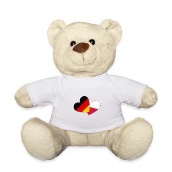 Heart countries couple Germany Poland - Teddy Bear - white - Front
