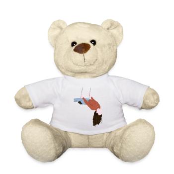 Mädchen auf Schaukel- Girl - Teddy - Weiß - Vorne