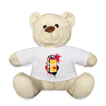 opened soda can in graffiti style - Teddy Bear - white - Front
