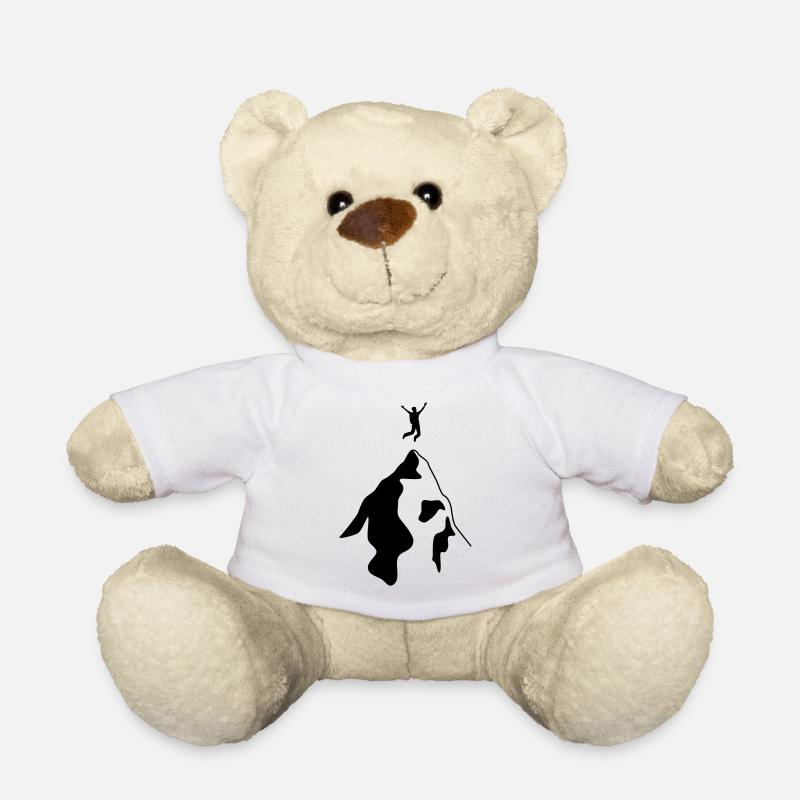 Bergsteiger erreicht Gipfel - Teddy - Weiß
