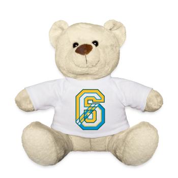 Maillot numéro six au Style Varsity - Nounours - blanc - Devant