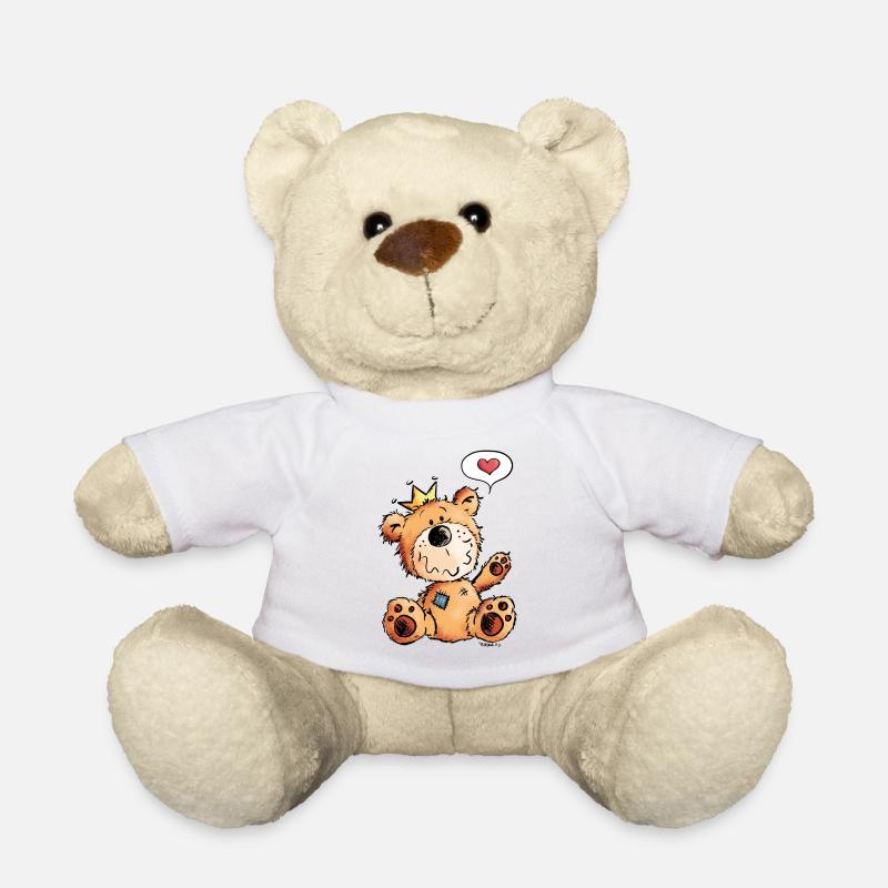 Love Bear - Teddy - Funny - Comic - Cute - Teddy Bear - white