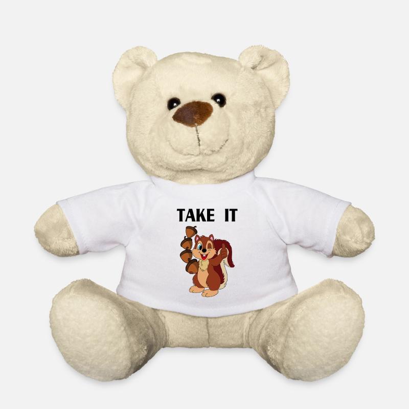TAKE IT lettrage avec des écureuils - Nounours - blanc